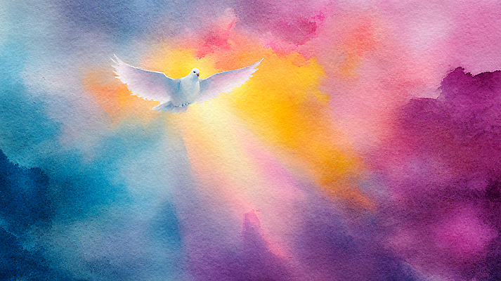 JPG 예술 컬러 백그라운드 일러스트 자연 하늘 창조 풍경 물감 비행 긴급 표현 화려 그림 비둘기 장면 조화 밝은색 창작 국내일러스트 컨셉 조류 미술도구 생태계 파일형식