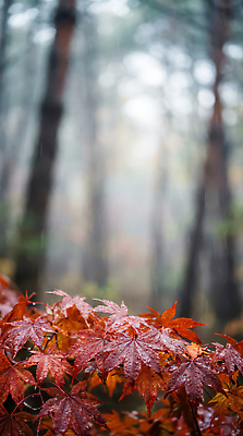 JPG 나무 편집이미지 계절 컬러 단풍 잎 자연 풍경 물방울 비 변화 숲 편집실사 자연요소 식물 컨셉 날씨 CG 생태계 파일형식