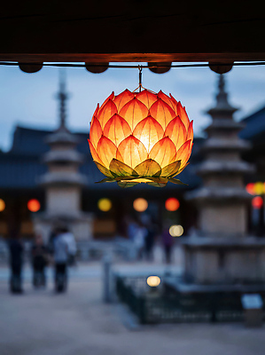 JPG 편집이미지 건축 문화 하늘 조명 한국 연꽃 풍경 여러명 빛 등불 시간 사원 역사 저녁 연등 방문 편집실사 AI포토 AI콘텐츠 꽃 아시아 다수 비즈니스 사람 야간 불교용품 CG 파일형식