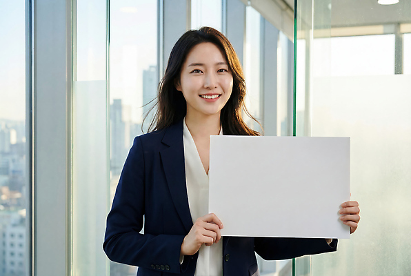 JPG 편집이미지 여자 종이 백그라운드 비즈니스 모션 직장 표정 웃음 풍경 정장 사무실 햇빛 도시 작업 직장인 높이 창가 모던 의료성형뷰티 편집실사 AI인물포토 AI콘텐츠 직업 옷 회사 창문 사람 태양 CG 파일형식 AI포토