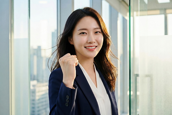JPG 편집이미지 여자 비즈니스 성공 아침 정장 사무실 주먹 도시 우승 직장인 자신감 목표 소통 오후 의료성형뷰티 경관 편집실사 AI인물포토 AI콘텐츠 주간 직업 옷 감정 컨셉 모션 사람 풍경 최고 CG 파일형식 AI포토