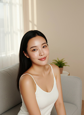 JPG 식물 편집이미지 여자 포즈 실내 건강 밝음 미소 웃음 사람 장식 소파 촬영 방 편안함 의료성형뷰티 편집실사 AI인물포토 AI콘텐츠 의자 표정 내부 감각 CG 파일형식 AI포토