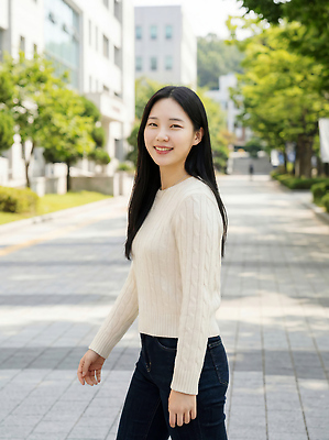 JPG 나무 편집이미지 여자 길 거리 미소 사람 건물 일상 햇빛 걷기 활발 보행자 도심 주말 청명 의료성형뷰티 편집실사 AI인물포토 AI콘텐츠 식물 건축물 컨셉 모션 표정 라이프 태양 도시 CG 파일형식 AI포토