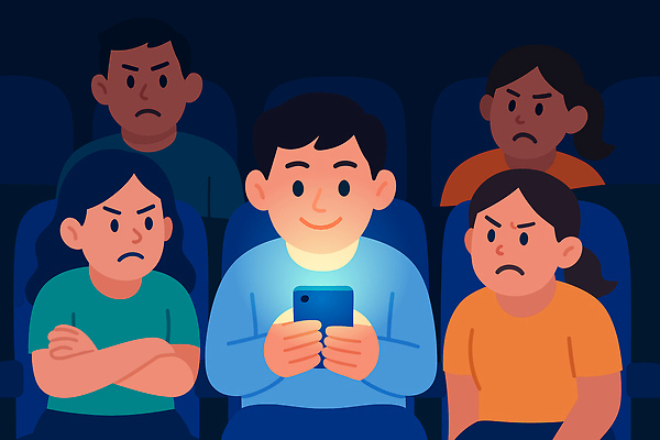 시선 남자 의자 일러스트 모션 표정 대화 여러명 취미 공해 스마트폰 어둠 모임 분노 분위기 군중 극장 영화 소음 불만 소통 공감 불편함 국내일러스트 AI파일 감정 가구 다수 컨셉 문화예술 말하기 사람 핸드폰 스마트기기 소리 감각 파일형식 벡터