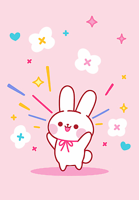 캐릭터 손 디자인 행복 별 분홍색 컬러 백그라운드 일러스트 미소 귀여움 기쁨 토끼 즐거움 그림 클라우드서비스 키치 국내일러스트 AI파일 자연요소 감정 컨셉 포유류 표정 신체부위 반려동물 서비스 파일형식 벡터