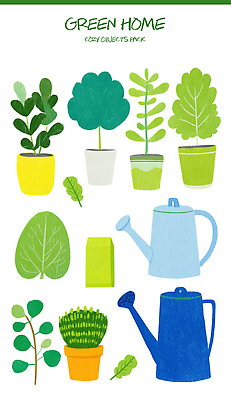 PSD 식물 화분 스티커 잎 농업 일러스트 자연 생활 장식 초록색 인테리어 환경 정원 물뿌리개 오브젝트 유기농 원예 조경 주말 원예용품 국내일러스트 웰빙 디자인 산업 컬러 생활용품 취미 생태계 파일형식