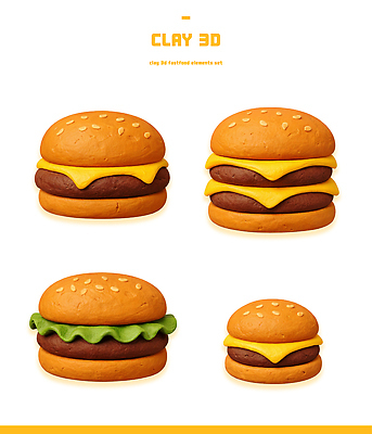 PSD 모델 편집이미지 디자인 음식 조각 채소 디저트 치즈 패스트푸드 육류 세트 3D 햄버거 그림 점토 번 엘리먼트 편집3D 빵 식재료 유제품 인스턴트 디지털합성 파일형식