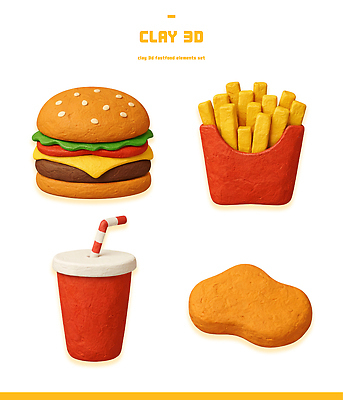 PSD 모델 편집이미지 음료 음식 탁자 디저트 패스트푸드 함께함 요리 세트 3D 식사 감자튀김 햄버거 점토 점심 엘리먼트 편집3D 가구 컨셉 감자 튀김 인스턴트 디지털합성 파일형식