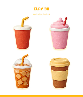 PSD 편집이미지 손 디자인 음료 음식 컬러 재료 디저트 패스트푸드 빨대 컵 3D 작업 그림 점토 조형 엘리먼트 창작 편집3D 식기 신체부위 인스턴트 디지털합성 파일형식