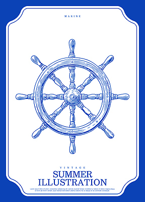 나무 디자인 예술 바다 컬러 일러스트 잉크 항해 여름 파란색 수중동물 빈티지 바퀴 원형 중앙 그림 선원 드로잉 선박 국내일러스트 AI파일 도형 식물 동물 계절 컨셉 수상교통 배_교통 미술 파일형식 벡터