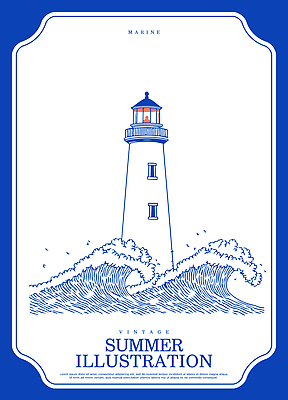 파도 바다 일러스트 자연 바람 잉크 등대 항해 풍경 해변 여름 파란색 빛 기상 수면 높이 드로잉 수렵 선박 국내일러스트 AI파일 자연요소 계절 컬러 수상교통 배_교통 모션 날씨 미술 물 생태계 파일형식 벡터