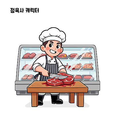 직업 가구 유니폼 식재료 모션 탁자 사람 신체부위 상점 준비 파일형식 벡터 정육점 캐릭터 육류 자르기 조리복 선반 작업 음식 주방 요리사 남자 시장 판매 비즈니스 손 음식준비 슬라이스 나무탁자 일러스트 AI파일 국내일러스트