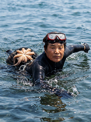 JPG 편집이미지 수영복 바다 한국 해변 제주도 수중 수영 수중동물 스노클링 수면 해수욕 동해 문어 해녀 어획 의료성형뷰티 편집실사 AI인물포토 AI콘텐츠 동물 직업 옷 아시아 휴가 연체동물 물 수상스포츠 CG 파일형식 AI포토
