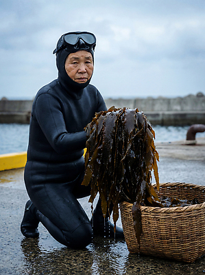 동물 직업 옷 바다 농업 한국 사람 해양식물 CG 파일형식 AI포토 여자 해조류 수확 해변 날씨 바구니 수영복 작업 수중동물 해녀 편집이미지 편집실사 JPG 의료성형뷰티 제주도 AI콘텐츠 AI인물포토