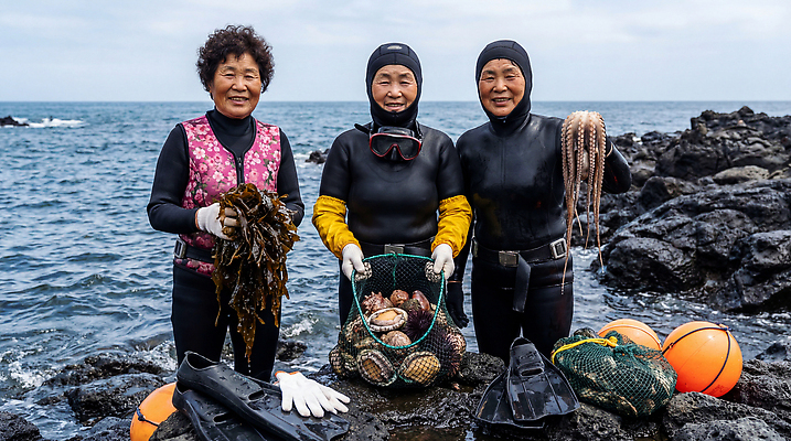 직업 아시아 바다 농업 어패류 연체동물 한국 사람 수중동물 CG 파일형식 AI포토 해산물 여자 해변 수확 조개 문어 수중 작업 방수복 전통 해녀 편집이미지 편집실사 JPG 의료성형뷰티 제주도 AI콘텐츠 AI인물포토