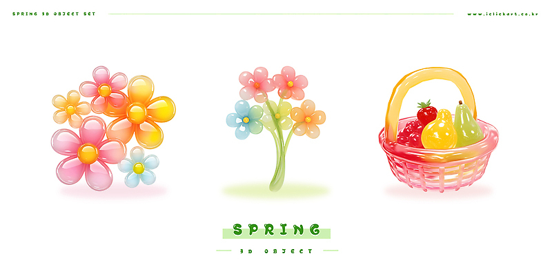 PSD 편집이미지 디자인 열매 꽃 컬러 과일 봄꽃 자연 페인팅 생명 장식 바구니 봄 오브젝트 그림 질감 젤리 편집3D 식물 계절 디저트 3D 생태계 파일형식
