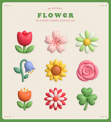 식물 계절 꽃 취미 3D 봄 디지털합성 파일형식 스티커 디자인 컬러 장식 창작 예술 장난감 공예 도안 캐릭터 튤립 편집이미지 편집3D PSD 오브젝트 봄꽃