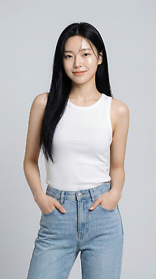 헤어스타일 옷 바지 표정 사람 CG 파일형식 AI포토 모델 미소 스튜디오 촬영 상의 청바지 주머니 여자 캐주얼 패션 포즈 백그라운드 긴머리 편집이미지 편집실사 JPG 의료성형뷰티 AI콘텐츠 AI인물포토