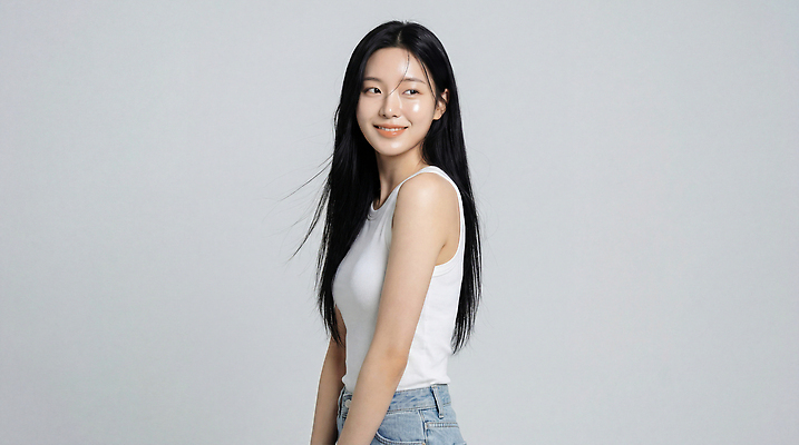 셔츠 바지 모션 표정 사람 신체부위 전자제품 촬영 CG 파일형식 AI포토 모델 스튜디오 웃음 청바지 티셔츠 사진촬영 머리 날리기 카메라 여자 옷 포즈 피부 편집이미지 편집실사 JPG 의료성형뷰티 AI콘텐츠 AI인물포토