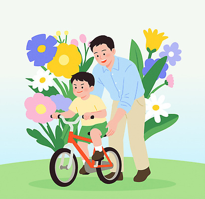 공원 교육 꽃 행복 아들 어린이 일러스트 가족 자연 놀이 소년 여름 부모 운동 자전거 아빠 즐거움 봄소풍 지원 국내일러스트 AI파일 식물 계절 공공시설 남자 감정 관계 건강 사람 소풍 바이크 봄 생태계 파일형식 벡터