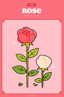 식물 꽃 컬러 2 취미 상점 생태계 파일형식 벡터 장미 빨간색 흰색 분홍색 디자인 그림 스티커 두송이 자연 원예 생명 뷰티풀 장식 백그라운드 잎 꽃집 생화 일러스트 국내일러스트 AI파일