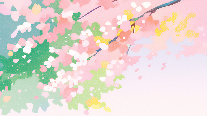 JPG 나무 식물 꽃잎 컬러 일러스트 자연 하늘 풍경 일상 봄 성장 벚꽃 변화 그림 조화 꽃놀이 비비드 색채 국내일러스트 AI일러스트 AI콘텐츠 계절 꽃 컨셉 라이프 축제 생태계 파일형식