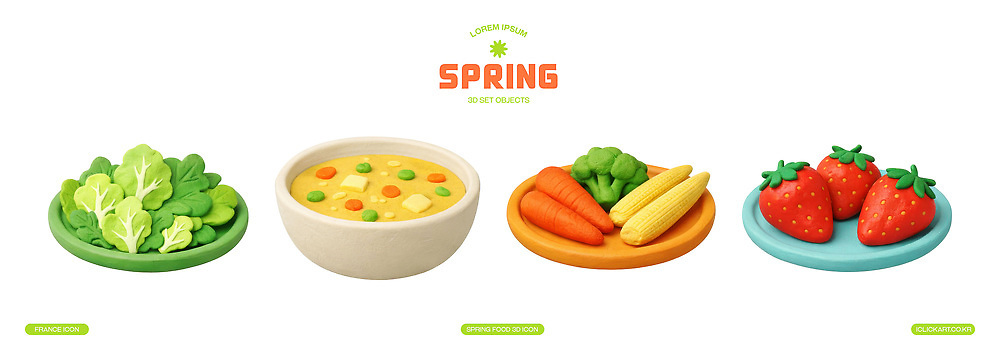 PSD 편집이미지 음식 채소 과일 재료 식탁 딸기 건강 옥수수 요리 봄 당근 신선 국물 샐러리 제철음식 편집3D 계절 탁자 곡류 뿌리채소 3D 제철 파일형식