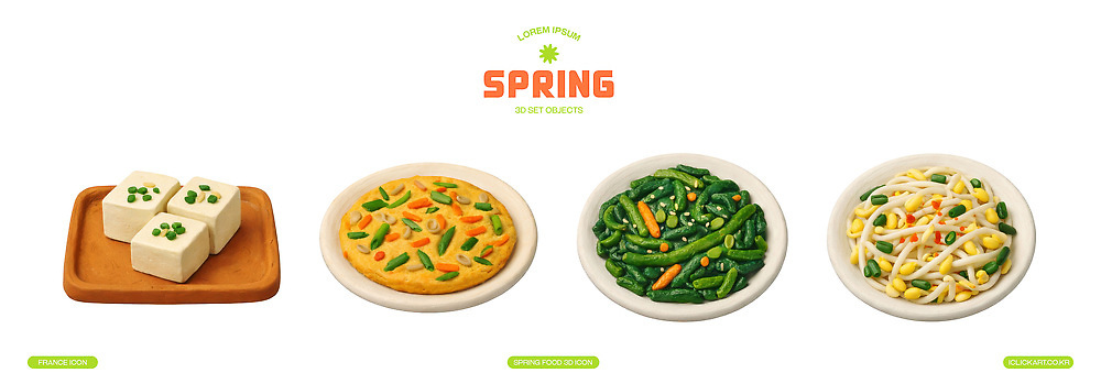 PSD 편집이미지 접시 음식 채소 재료 요리 식사 봄 볶음 나물 두부 레시피 봄나물 제철음식 편집3D 식기 계절 3D 제철 파일형식