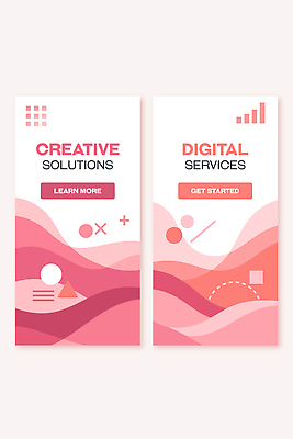템플릿 배너템플릿 분홍색 컬러 그래픽 디지털 정보 알림 서비스 모던 메뉴 솔루션 웹디자인 인터페이스 AI파일 배너 파일형식 벡터