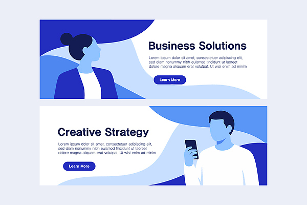 템플릿 디자인 배너 배너템플릿 회사 비즈니스 커뮤니케이션 설명 파란색 과학기술 정보 알림 서비스 전략 마케팅 솔루션 AI파일 컬러 모션 기술 파일형식 벡터