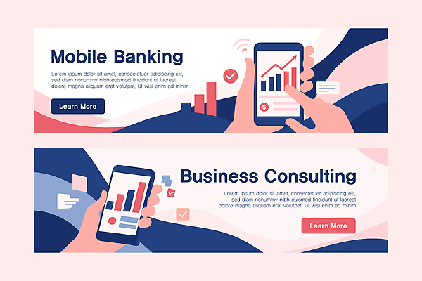 템플릿 손 배너 배너템플릿 비즈니스 통신 모바일 그래프 기술 금융 스마트폰 정보 알림 서비스 상담 뱅킹 서류판 AI파일 신체부위 경제 핸드폰 스마트기기 사무용품 파일형식 벡터