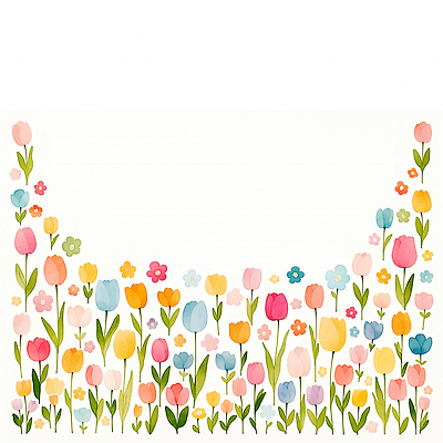 JPG 식물 디자인 꽃 예술 줄기 컬러 꽃다발 백그라운드 꽃밭 일러스트 자연 색연필 수채화 미술 잔디 장식 튤립 화사함 국내일러스트 AI일러스트 AI콘텐츠 컨셉 문화예술 학용품 생태계 파일형식