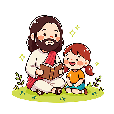 식물 교육 행복 종교 어린이 일러스트 관계 놀이 동화 이야기 대화 사랑 웃음 책 만남 아기 예수 가르침 그림 국내일러스트 AI파일 감정 컨셉 표정 말하기 사람 신_종교 파일형식 벡터