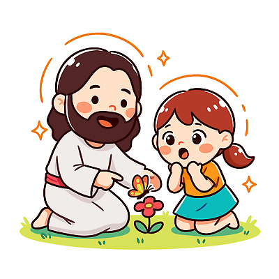 꽃 행복 종교 어린이 나비 일러스트 관계 자연 대화 웃음 손짓 소녀 잔디 놀람 가리킴 체험 예수 가르침 뷰티풀 국내일러스트 AI파일 식물 여자 교육 감정 곤충 컨셉 모션 표정 말하기 사람 신_종교 생태계 파일형식 벡터