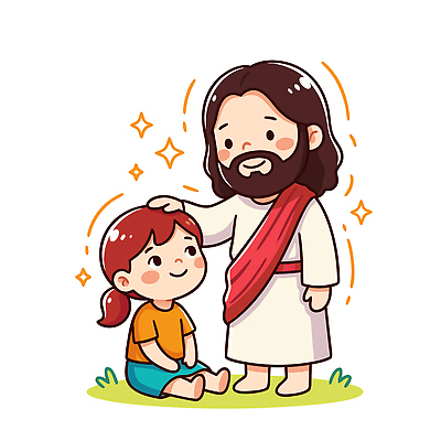 모양 교육 행복 종교 어린이 상징 일러스트 관계 이야기 대화 사랑 웃음 초원 기쁨 만남 예수 그림 국내일러스트 AI파일 감정 컨셉 표정 말하기 사람 신_종교 파일형식 벡터