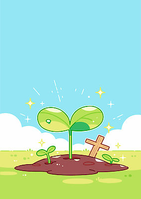 나무 식물 십자가 농업 일러스트 자연 하늘 생명 날씨 초원 물 파란색 햇빛 새싹 환경 정원 흙 성장 땅 국내일러스트 AI파일 자연요소 산업 컬러 태양 생태계 파일형식 벡터