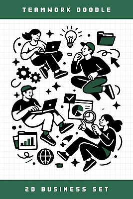 컨셉 비즈니스 전자제품 파일형식 벡터 협력 손그림 작업 컴퓨터 아이디어 사람 도구 자료 회의 분석 사무실 디자인 그래프 목표 문제해결 검사_조사 일러스트 국내일러스트 AI파일