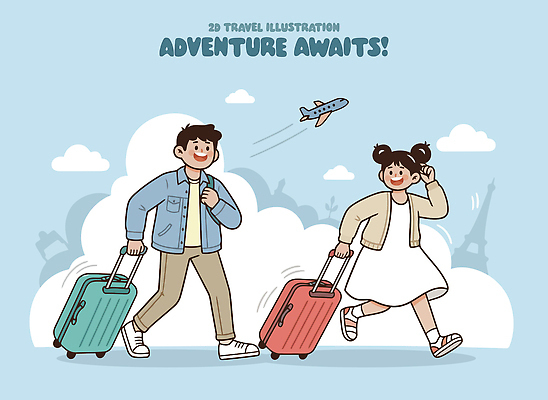 여자 남자 바다 여행 가방 일러스트 하늘 비행기 웃음 풍경 여러명 친구 걷기 도전 짐 도시 시간 즐거움 여행준비 액티비티 국내일러스트 AI파일 잡화 감정 다수 관계 항공교통 모션 대중교통 표정 사람 준비 파일형식 벡터