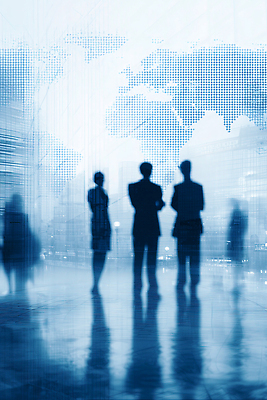 JPG 편집이미지 실루엣 비즈니스 모션 회의 거리 기술 대화 사람 파란색 사무실 환경 모임 도시 발전 이미지편집 컬러 컨셉 촬영기법 말하기 파일형식