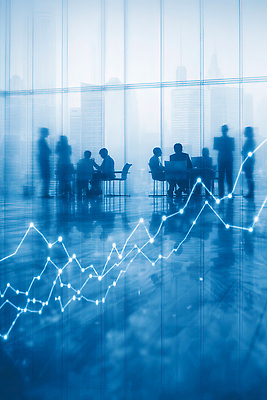 JPG 편집이미지 실루엣 비즈니스 통계 회의 커뮤니케이션 그래프 사람 파란색 사무실 자료 정보 도시 분석 참여 이미지편집 AI컴퓨터그래픽 AI콘텐츠 컬러 컨셉 촬영기법 파일형식