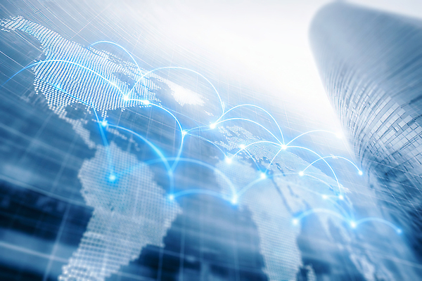 JPG 편집이미지 지도 비즈니스 회의 기술 빌딩 파란색 세계 디지털 자료 정보 도시 네트워크 발전 연결 소통 국제 이미지편집 AI컴퓨터그래픽 AI콘텐츠 컬러 컨셉 건물 파일형식