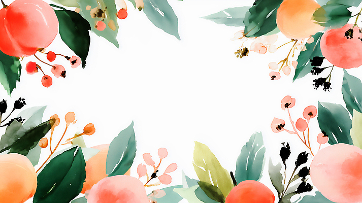 JPG 모양 식물 디자인 계절 꽃 여유 예술 컬러 백그라운드 과일 일러스트 자연 수채화 프레임 장식 공간 주위 화사함 조화 색감 스타일 국내일러스트 AI일러스트 AI콘텐츠 감정 컨셉 생태계 파일형식