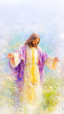 JPG 전통 감정 종교 꽃밭 일러스트 자연 하늘 사랑 빛 평화 희망 기도 예수 그림 뷰티풀 숭배 영감 국내일러스트 AI일러스트 AI콘텐츠 꽃 컨셉 신_종교 생태계 파일형식