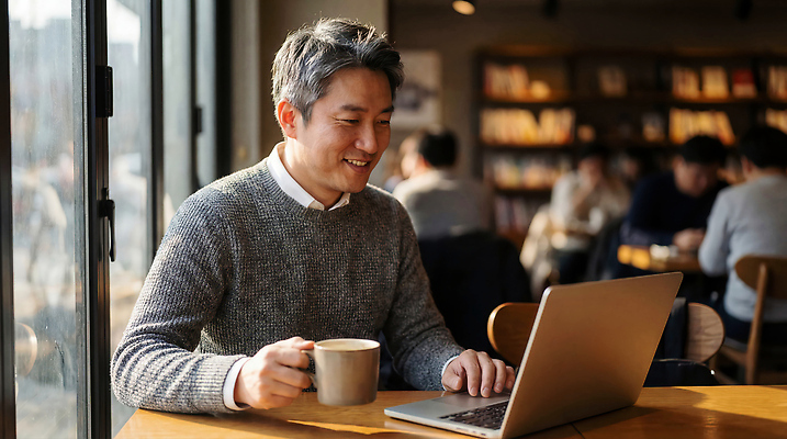JPG 편집이미지 남자 커피 창문 탁자 대화 책 노트북 카페 시간 작업 편안함 커피잔 고객 집중 오후 의료성형뷰티 편집실사 음료 가구 컨셉 잔 말하기 사람 전자제품 상점 감각 CG 파일형식