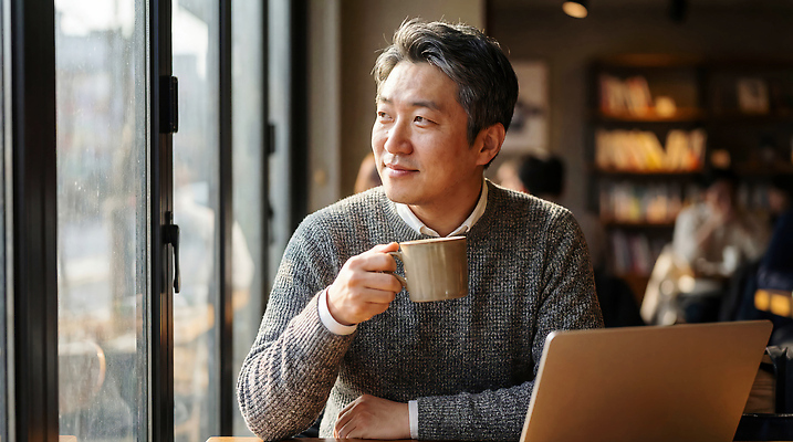 JPG 편집이미지 남자 커피 생각 아침 대화 앉기 여러명 일상 노트북 카페 마시기 작업 분위기 고객 오후 의료성형뷰티 편집실사 주간 음료 다수 컨셉 모션 말하기 사람 라이프 전자제품 상점 CG 파일형식