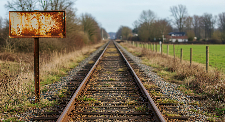 JPG 나무 편집이미지 길 여행 자연 간판 풍경 건물 마을 기찻길 기차 부식 선로 편집실사 AI포토 AI콘텐츠 식물 건축물 육상교통 대중교통 CG 생태계 파일형식
