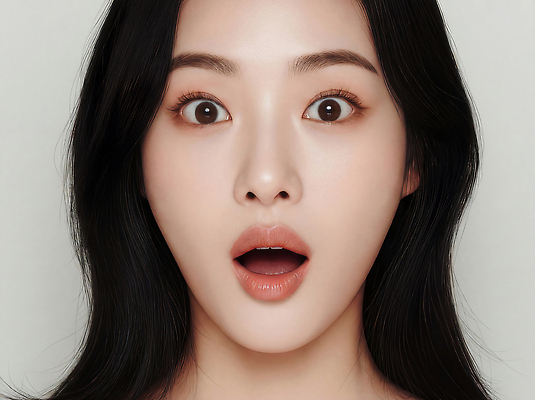 JPG 편집이미지 긴머리 시선 여자 감정 얼굴 포즈 백그라운드 표정 카메라 깨끗함 검은색 촬영 놀람 깜짝 뷰티풀 의료성형뷰티 편집실사 AI인물포토 AI콘텐츠 헤어스타일 컬러 컨셉 사람 신체부위 전자제품 CG 파일형식 AI포토