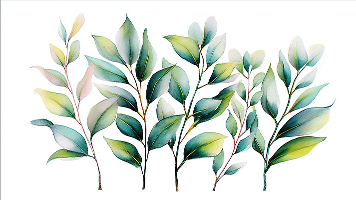 JPG 모양 식물 디자인 예술 줄기 컬러 백그라운드 잎 일러스트 자연 나뭇잎 수채화 그림자 장식 표현 배열 그림 광택 보테니컬아트 디테일 국내일러스트 생태계 파일형식