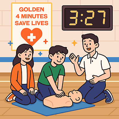 교육 인형 일러스트 생명 수업 기술 건강 안전 여러명 학습 심장 응급 시간 표어 연습 예방 심폐소생술 응급치료 국내일러스트 AI파일 다수 사람 치료 긴급 장기_의학 파일형식 벡터