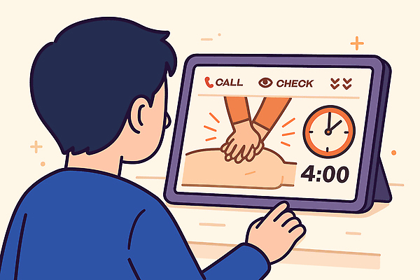 손 교육 남자 일러스트 모션 기술 사람 학습 스크린 시간 구출 집중 연습 체크표시 영상 심폐소생술 응급치료 국내일러스트 AI파일 컨셉 신체부위 치료 도움 확인 파일형식 벡터